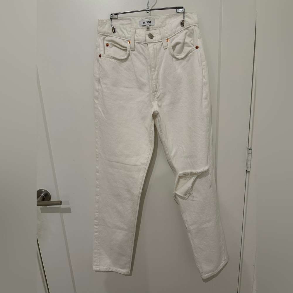 Re/done Women's 70s Distressed Straight-Leg Jeans size 26 - Picture 3 of 8